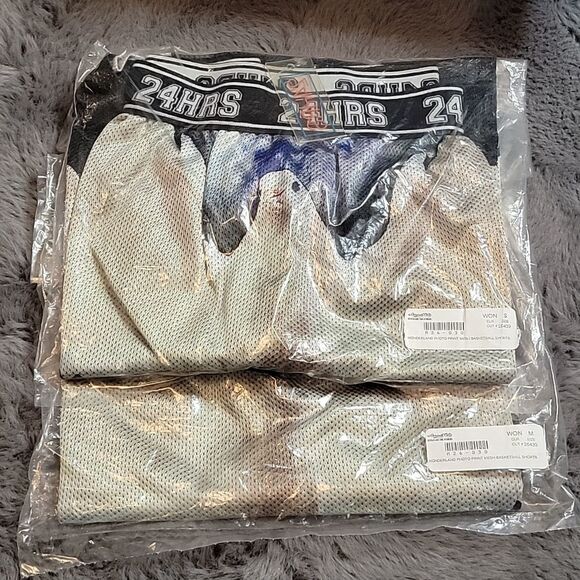 Dolls Kills 24HRS Wonderland Photo Print Mesh Basketball Shorts  M - Picture 1 of 5